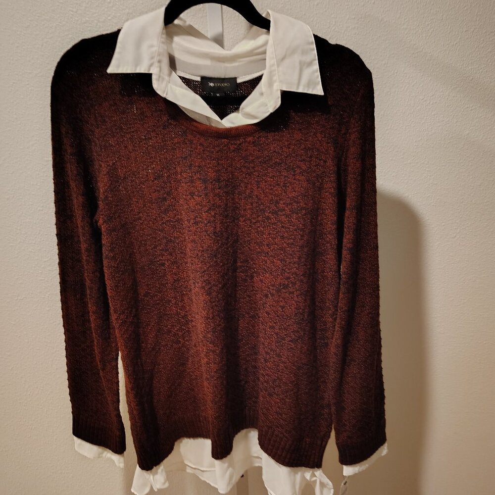 AB Studio Women's Layered Sweater Shirt Size XL NWT